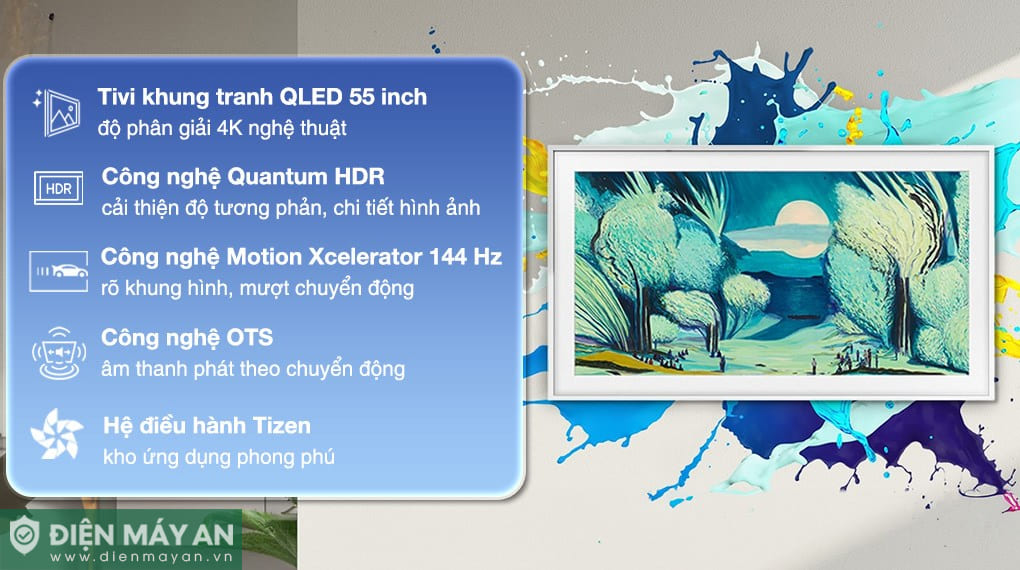 Smart Tivi Khung Tranh The Frame QLED Samsung AI 4K 55 inch QA55LS03F (55LS03F)